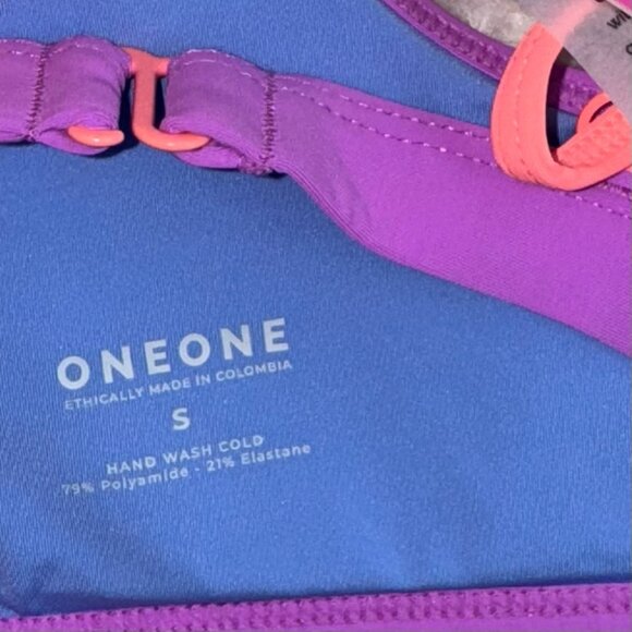 NWT OneOne Swimwear Bikini *Top Only* Jenna Kailua Blue Purple Small New - Picture 2 of 5